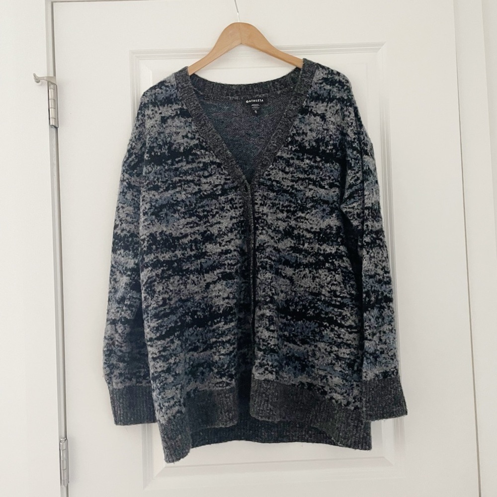 Atheta Westlake Textured Merino Wool Cardigan Fog Camo Cool - Picture 6 of 12